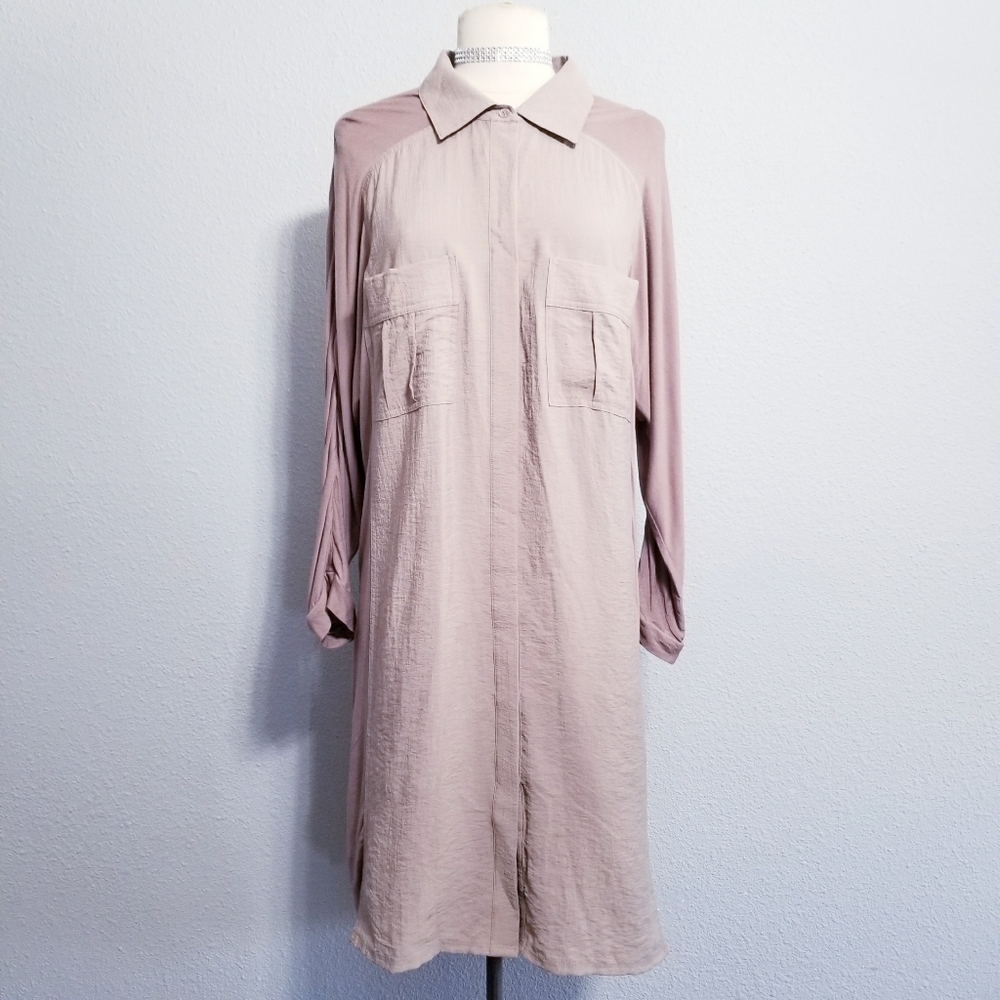 BCBG MaxAzria neutral modest career business casual dress